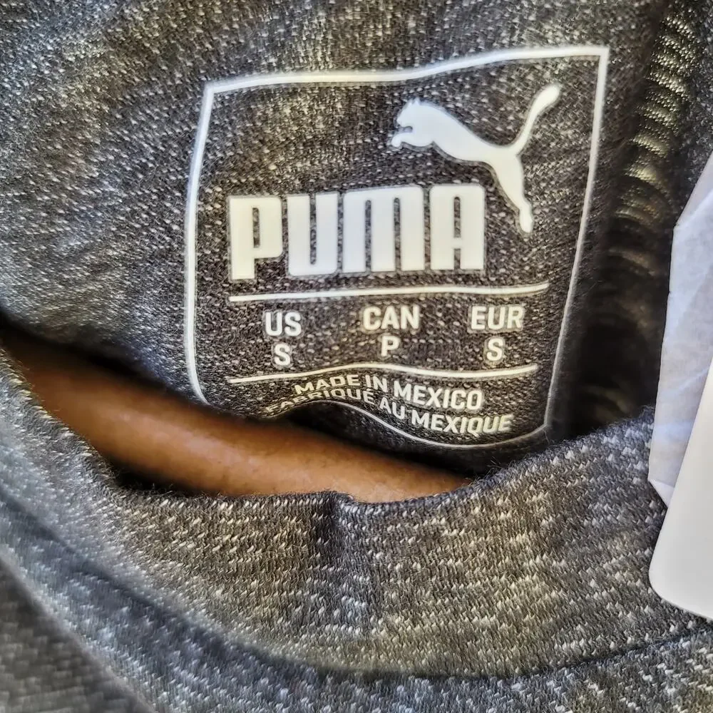 PUMA FINISH LINE MEN'S GRAY SHORT SLEEVE CREW NECK small
